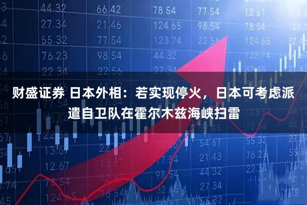 财盛证券 日本外相：若实现停火，日本可考虑派遣自卫队在霍尔木兹海峡扫雷